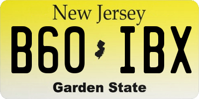NJ license plate B60IBX