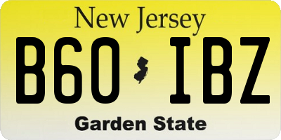 NJ license plate B60IBZ