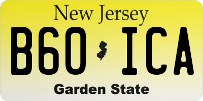 NJ license plate B60ICA