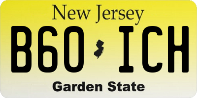 NJ license plate B60ICH