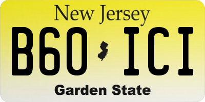 NJ license plate B60ICI
