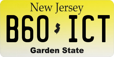 NJ license plate B60ICT