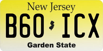 NJ license plate B60ICX
