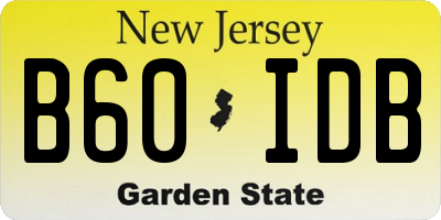 NJ license plate B60IDB