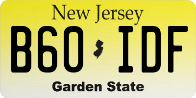 NJ license plate B60IDF