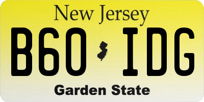 NJ license plate B60IDG