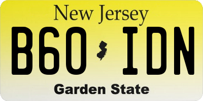 NJ license plate B60IDN