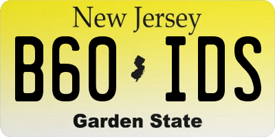 NJ license plate B60IDS
