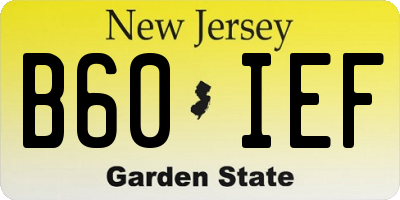 NJ license plate B60IEF