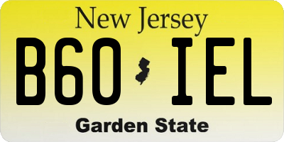 NJ license plate B60IEL