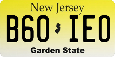 NJ license plate B60IEO