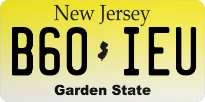 NJ license plate B60IEU