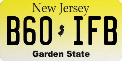 NJ license plate B60IFB