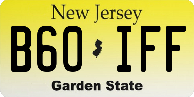 NJ license plate B60IFF