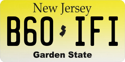 NJ license plate B60IFI