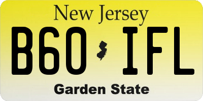 NJ license plate B60IFL