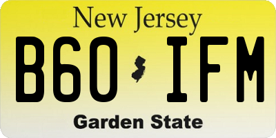 NJ license plate B60IFM