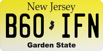 NJ license plate B60IFN
