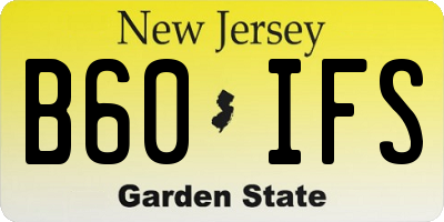 NJ license plate B60IFS