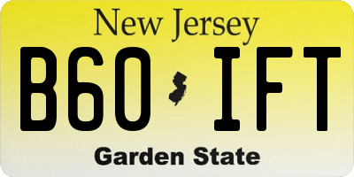 NJ license plate B60IFT