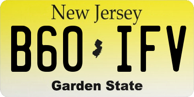NJ license plate B60IFV