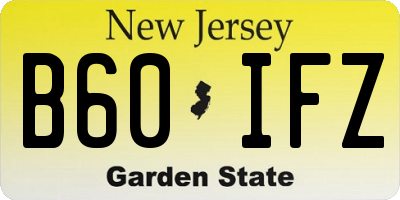 NJ license plate B60IFZ