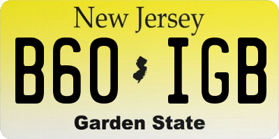 NJ license plate B60IGB