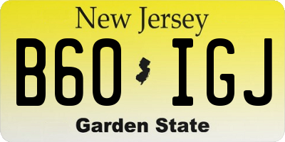 NJ license plate B60IGJ