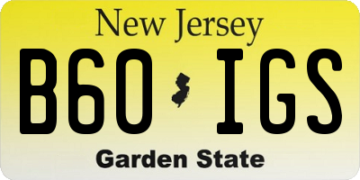 NJ license plate B60IGS