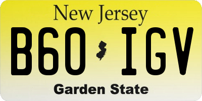NJ license plate B60IGV