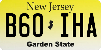 NJ license plate B60IHA