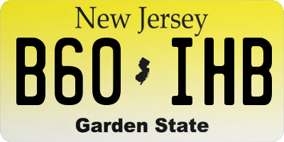 NJ license plate B60IHB