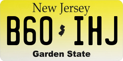NJ license plate B60IHJ