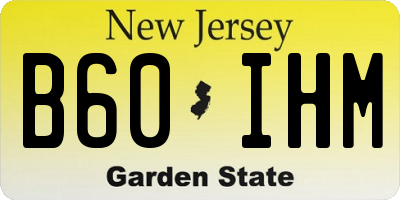 NJ license plate B60IHM