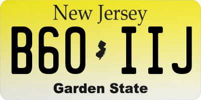 NJ license plate B60IIJ