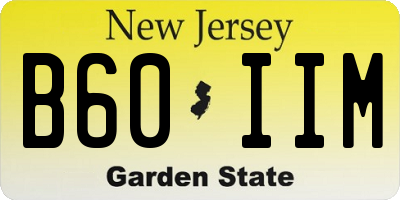 NJ license plate B60IIM