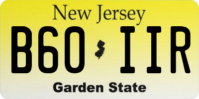 NJ license plate B60IIR