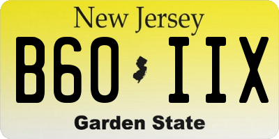 NJ license plate B60IIX