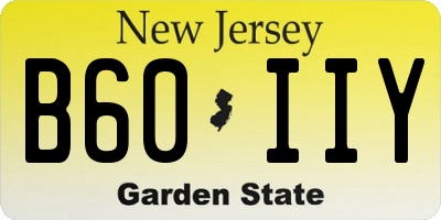 NJ license plate B60IIY