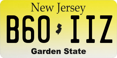 NJ license plate B60IIZ