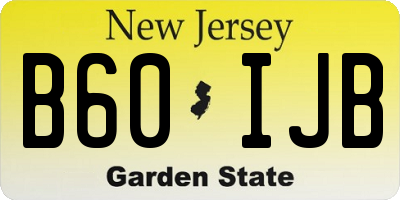 NJ license plate B60IJB