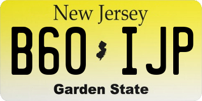 NJ license plate B60IJP