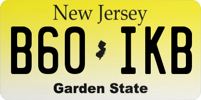 NJ license plate B60IKB