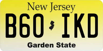 NJ license plate B60IKD
