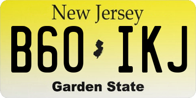 NJ license plate B60IKJ