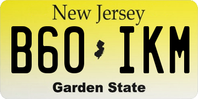 NJ license plate B60IKM