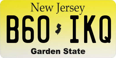 NJ license plate B60IKQ