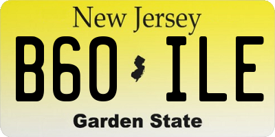 NJ license plate B60ILE