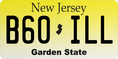 NJ license plate B60ILL