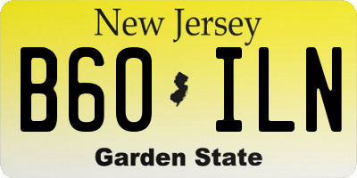 NJ license plate B60ILN